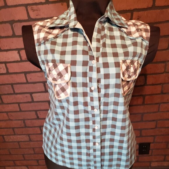Fat Rat Family Boutique Tops - Fat Rat Family Gingham Rebel Pearl Snap Top